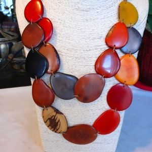 Handmade Tagua Nut Necklace Multicolor